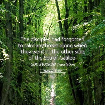Picture 05 - Matthew 16:5 GW - The disciples had forgotten to take any bread - Bible Verse Picture