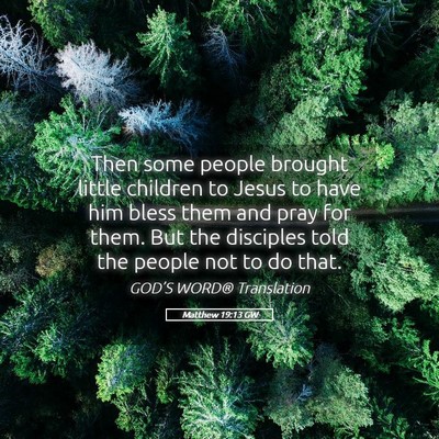 Picture 05 - Matthew 19:13 GW - Then some people brought little children to Jesus - Bible Verse Picture