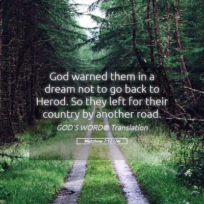 Picture 05 - Matthew 2:12 GW - God warned them in a dream not to go back to - Bible Verse Picture