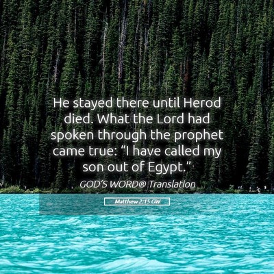 Picture 05 - Matthew 2:15 GW - He stayed there until Herod died. What the Lord - Bible Verse Picture