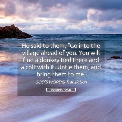 Picture 05 - Matthew 21:2 GW - He said to them, “Go into the village ahead of - Bible Verse Picture