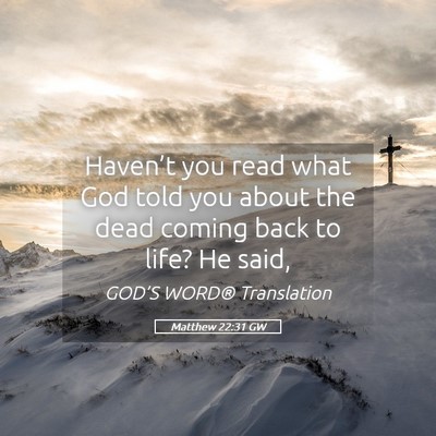 Picture 05 - Matthew 22:31 GW - Haven’t you read what God told you about the - Bible Verse Picture