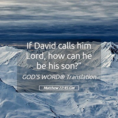 Picture 05 - Matthew 22:45 GW - If David calls him Lord, how can he be his - Bible Verse Picture