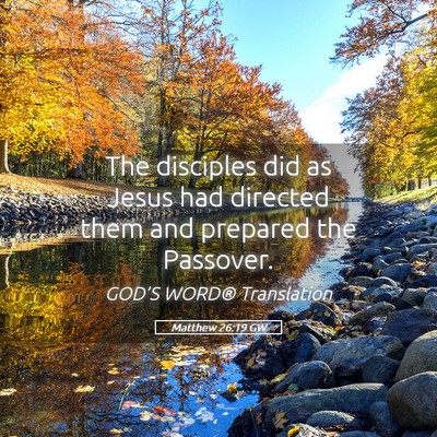 Picture 05 - Matthew 26:19 GW - The disciples did as Jesus had directed them and - Bible Verse Picture