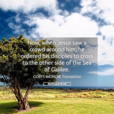 Picture 05 - Matthew 8:18 GW - Now, when Jesus saw a crowd around him, he - Bible Verse Picture