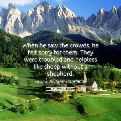 Picture 05 - Matthew 9:36 GW - When he saw the crowds, he felt sorry for them. - Bible Verse Picture