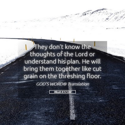 Picture 05 - Micah 4:12 GW - They don’t know the thoughts of the Lord or - Bible Verse Picture