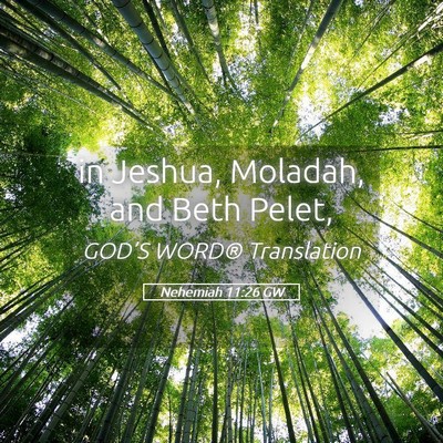Picture 05 - Nehemiah 11:26 GW - in Jeshua, Moladah, and Beth - Bible Verse Picture
