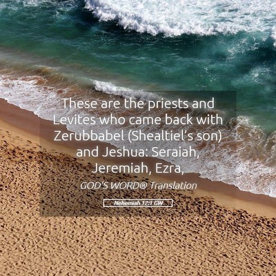 Picture 05 - Nehemiah 12:1 GW - These are the priests and Levites who came back - Bible Verse Picture