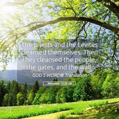 Picture 05 - Nehemiah 12:30 GW - The priests and the Levites cleansed themselves. - Bible Verse Picture