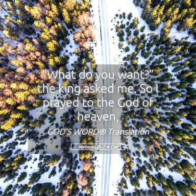 Picture 05 - Nehemiah 2:4 GW - “What do you want?” the king asked me. So I - Bible Verse Picture