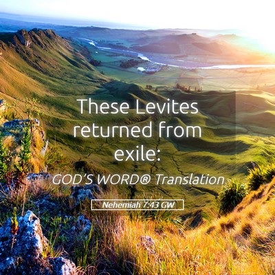 Picture 05 - Nehemiah 7:43 GW - These Levites returned from - Bible Verse Picture