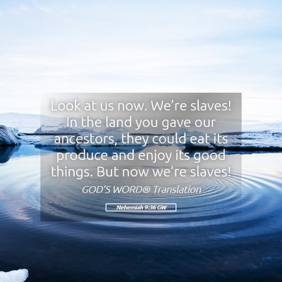 Picture 05 - Nehemiah 9:36 GW - Look at us now. We’re slaves! In the land you - Bible Verse Picture