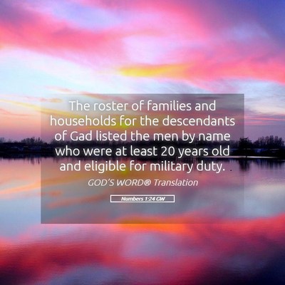 Picture 05 - Numbers 1:24 GW - The roster of families and households for the - Bible Verse Picture