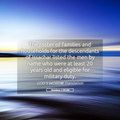 Picture 05 - Numbers 1:28 GW - The roster of families and households for the - Bible Verse Picture