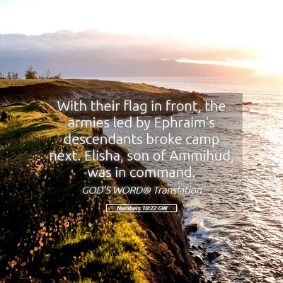 Picture 05 - Numbers 10:22 GW - With their flag in front, the armies led by - Bible Verse Picture