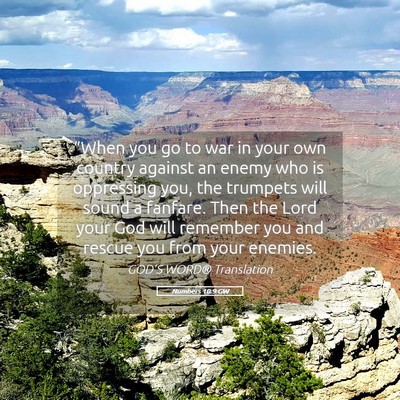 Picture 05 - Numbers 10:9 GW - “When you go to war in your own country against - Bible Verse Picture