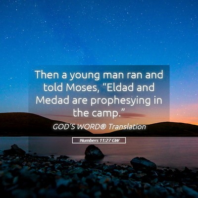 Picture 05 - Numbers 11:27 GW - Then a young man ran and told Moses, “Eldad and - Bible Verse Picture