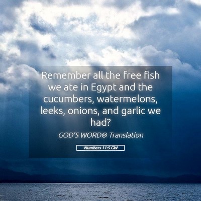 Picture 05 - Numbers 11:5 GW - Remember all the free fish we ate in Egypt and - Bible Verse Picture