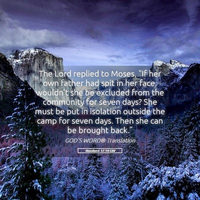 Picture 05 - Numbers 12:14 GW - The Lord replied to Moses, “If her own father - Bible Verse Picture