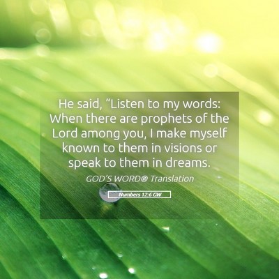 Picture 05 - Numbers 12:6 GW - He said, “Listen to my words: When there are - Bible Verse Picture