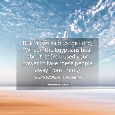 Picture 05 - Numbers 14:13 GW - But Moses said to the Lord, “What if the - Bible Verse Picture