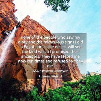 Picture 05 - Numbers 14:22 GW - none of the people who saw my glory and the - Bible Verse Picture