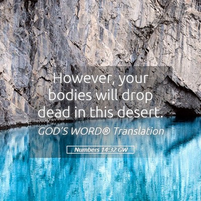 Picture 05 - Numbers 14:32 GW - However, your bodies will drop dead in this - Bible Verse Picture