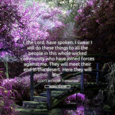Picture 05 - Numbers 14:35 GW - I, the Lord, have spoken. I swear I will do these - Bible Verse Picture