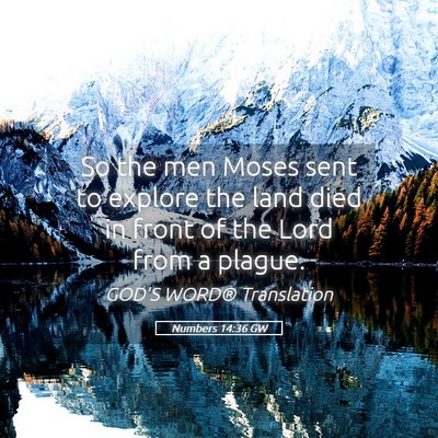 Picture 05 - Numbers 14:36 GW - So the men Moses sent to explore the land died in - Bible Verse Picture