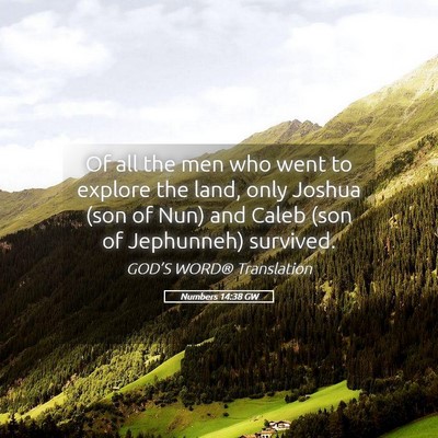 Picture 05 - Numbers 14:38 GW - Of all the men who went to explore the land, only - Bible Verse Picture