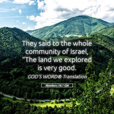 Picture 05 - Numbers 14:7 GW - They said to the whole community of Israel, - Bible Verse Picture