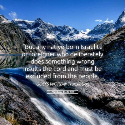 Picture 05 - Numbers 15:30 GW - “But any native-born Israelite or foreigner who - Bible Verse Picture