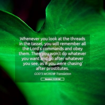 Picture 05 - Numbers 15:39 GW - Whenever you look at the threads in the tassel, - Bible Verse Picture
