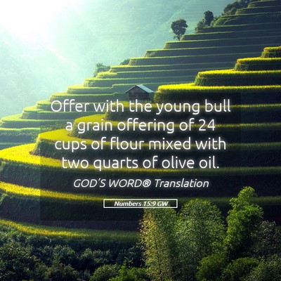 Picture 05 - Numbers 15:9 GW - Offer with the young bull a grain offering of 24 - Bible Verse Picture