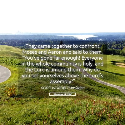 Picture 05 - Numbers 16:3 GW - They came together to confront Moses and Aaron - Bible Verse Picture