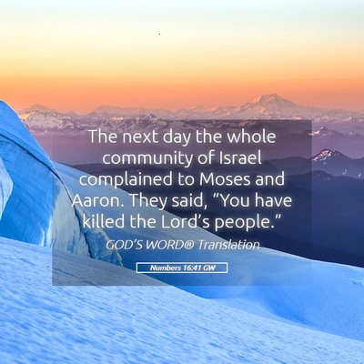 Picture 05 - Numbers 16:41 GW - The next day the whole community of Israel - Bible Verse Picture