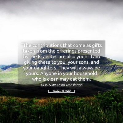 Picture 05 - Numbers 18:11 GW - “The contributions that come as gifts taken - Bible Verse Picture