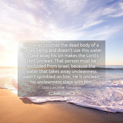 Picture 05 - Numbers 19:13 GW - Whoever touches the dead body of a human being - Bible Verse Picture