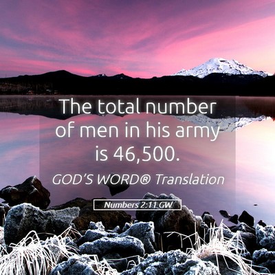 Picture 05 - Numbers 2:11 GW - The total number of men in his army is - Bible Verse Picture