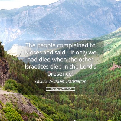 Picture 05 - Numbers 20:3 GW - The people complained to Moses and said, “If - Bible Verse Picture
