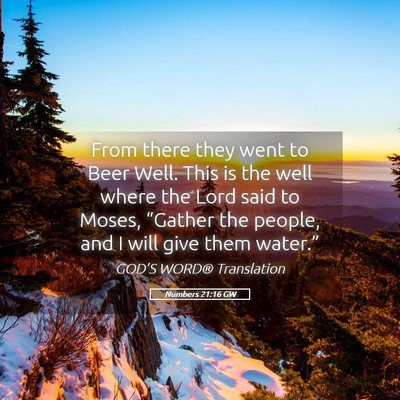 Picture 05 - Numbers 21:16 GW - From there they went to Beer Well. This is the - Bible Verse Picture