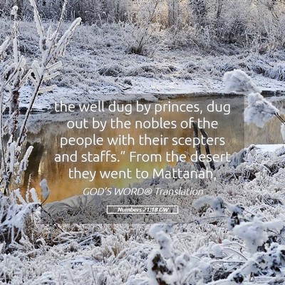 Picture 05 - Numbers 21:18 GW - the well dug by princes, dug out by the nobles of - Bible Verse Picture