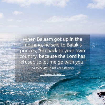 Picture 05 - Numbers 22:13 GW - When Balaam got up in the morning, he said to - Bible Verse Picture