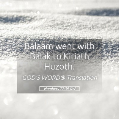 Picture 05 - Numbers 22:39 GW - Balaam went with Balak to Kiriath - Bible Verse Picture
