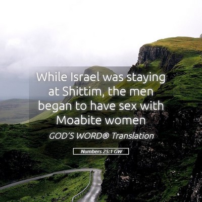 Picture 05 - Numbers 25:1 GW - While Israel was staying at Shittim, the men - Bible Verse Picture