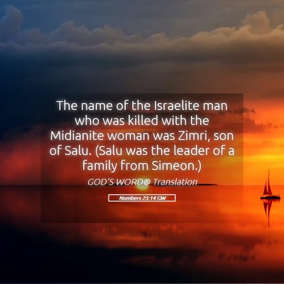 Picture 05 - Numbers 25:14 GW - The name of the Israelite man who was killed with - Bible Verse Picture