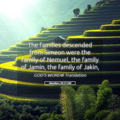 Picture 05 - Numbers 26:12 GW - The families descended from Simeon were the - Bible Verse Picture