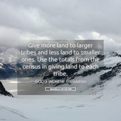 Picture 05 - Numbers 26:54 GW - Give more land to larger tribes and less land to - Bible Verse Picture