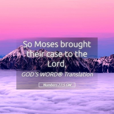 Picture 05 - Numbers 27:5 GW - So Moses brought their case to the - Bible Verse Picture